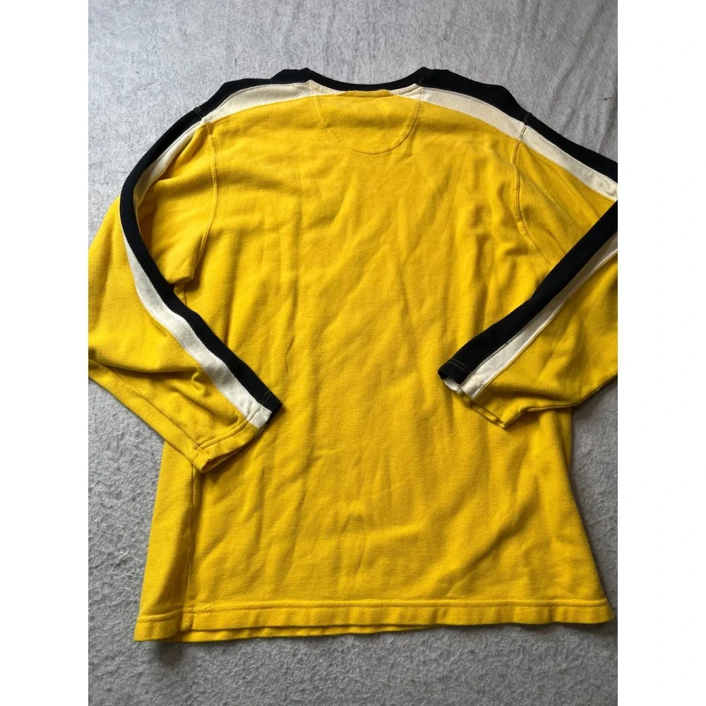 Chaps Ralph Lauren Mens Yellow Long Sleeve Crewneck T Shirt Cotton Size M‎ VTG